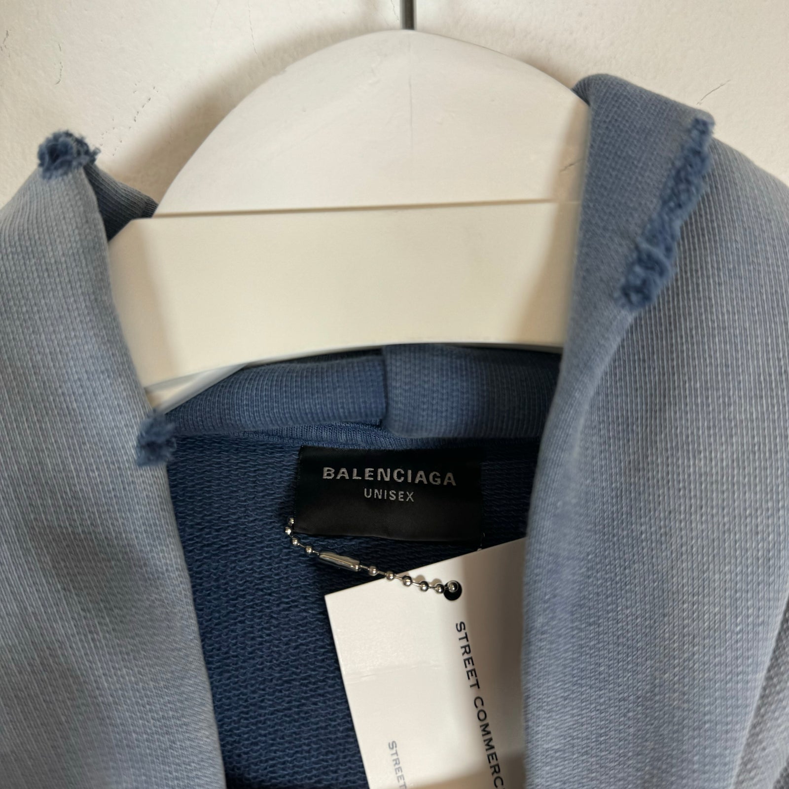 Balenciaga Washed Blue Be Kind Hoodie Size 3