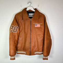 Vale Brown Valley Sports Division Leather Jacket