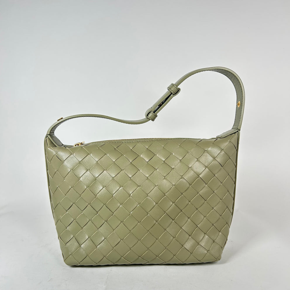 Bottega Veneta Sage Green Intrecciato Mini Wallace Bag