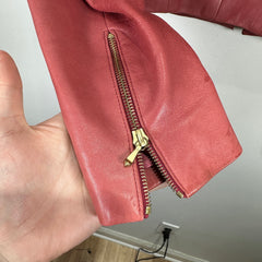 Christian Dior Pink Leather Biker Jacket Size 6