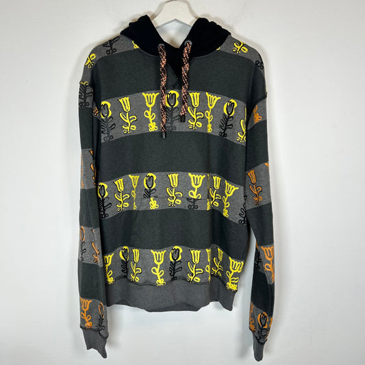 JW Anderson Flower Print Striped Hoodie Size M