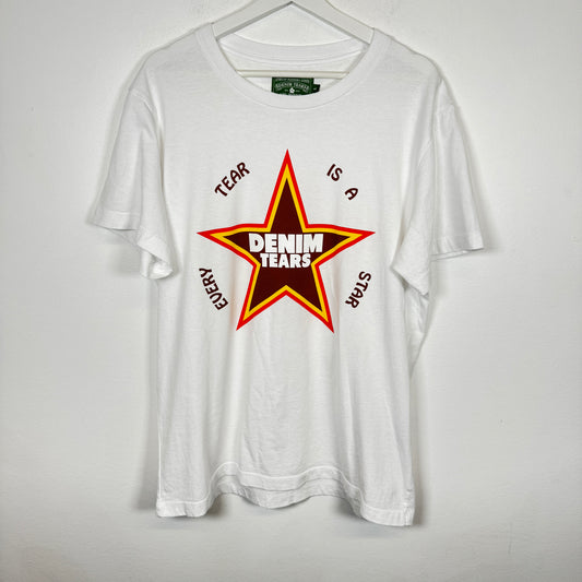 Denim Tears White 'Every Tear Is A Star' Tee Size L