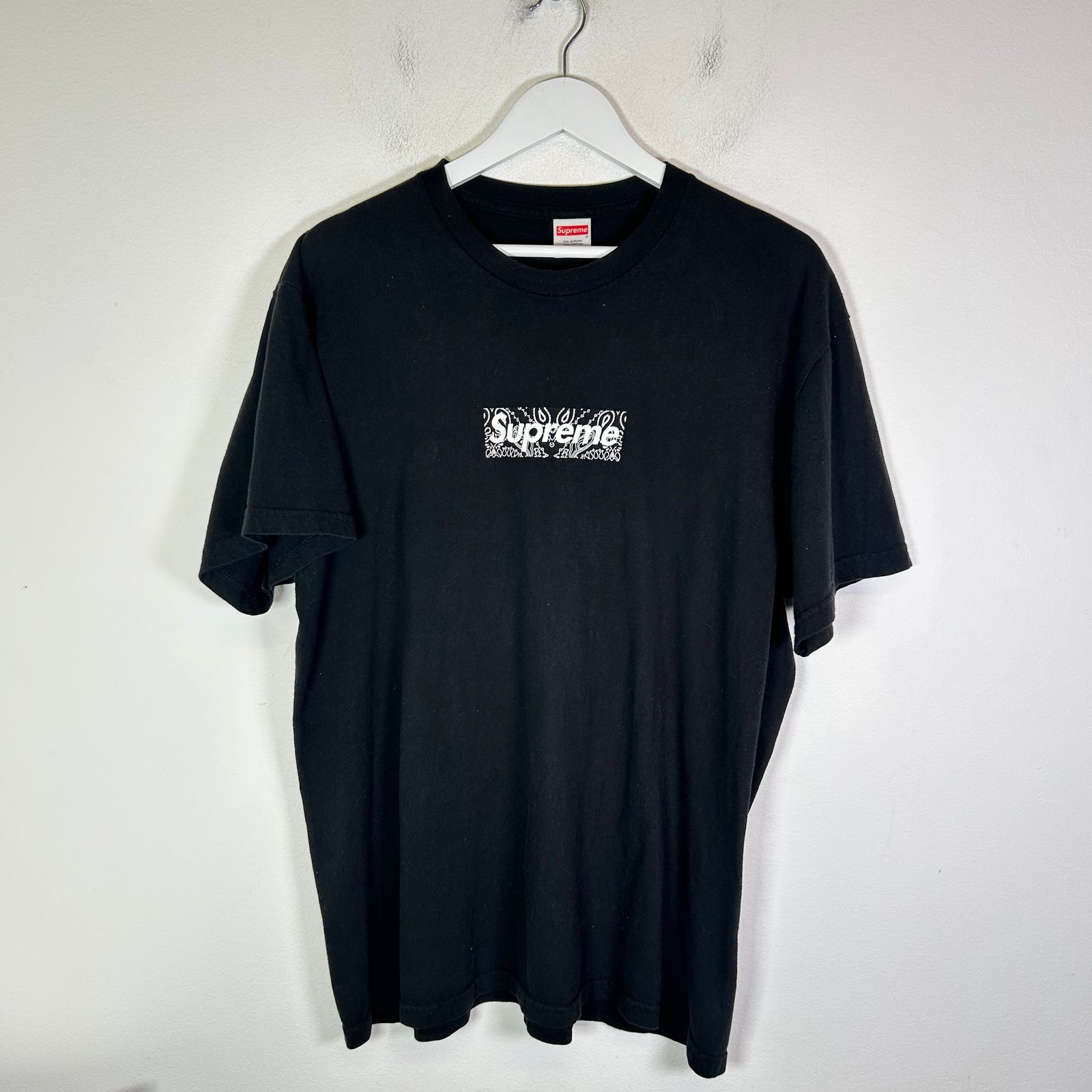 Supreme Black Paisley Box Logo T-Shirt