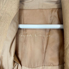 Rick Owens Beige Ecru Lambskin Biker Jacket Size 6