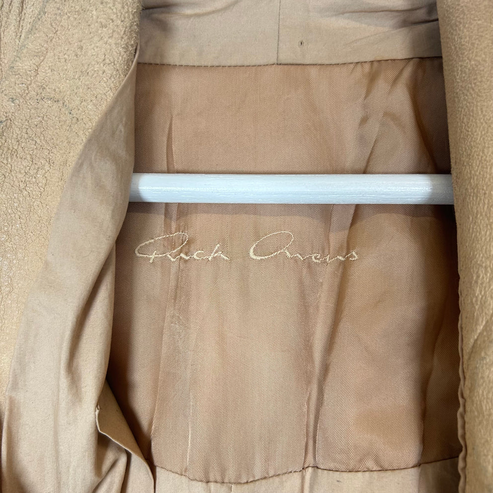 Rick Owens Beige Ecru Lambskin Biker Jacket Size 6
