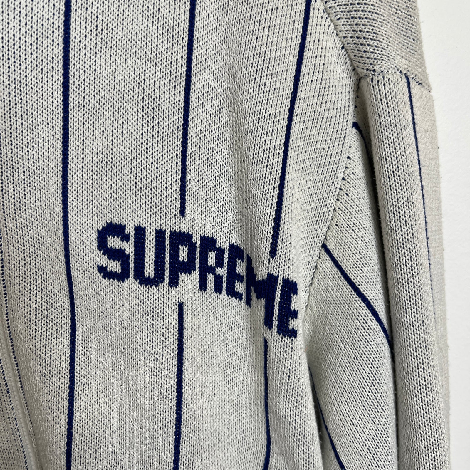 Supreme Pinstripe Knit Varsity Size M