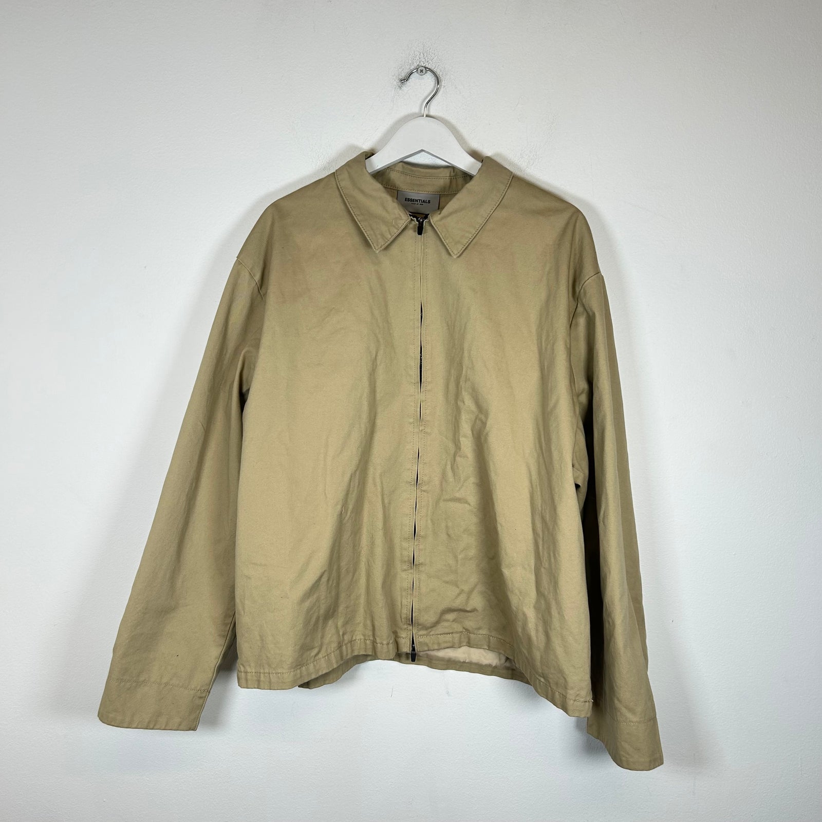 Essentials Tan Zip-Up Work Jacket Size L