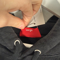 Supreme Black Grommet Spell-Out Logo Hoodie Size L