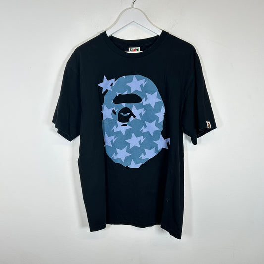 Bape Black STA Denim Pattern T-Shirt Size XL