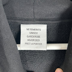 Vetements Rhinestone Crystal Logo Oversized Hoodie Size S