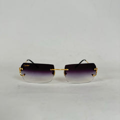 Cartier Big C Fluorescent Gold Wire Frame Glasses
