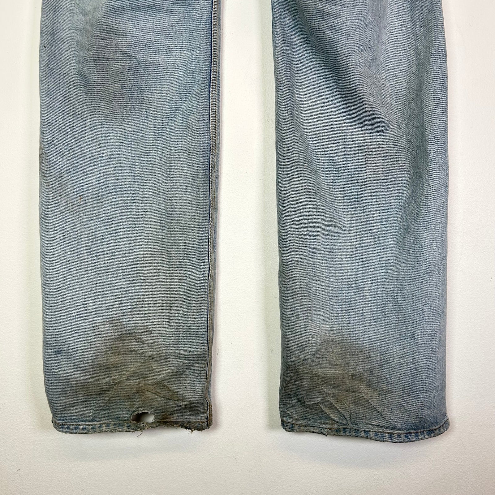 Balenciaga Lightwash Distressed Relaxed Fit Jeans