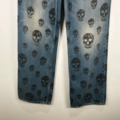 Alexander Mcqueen Baggy Skull Print Jeans Size 34