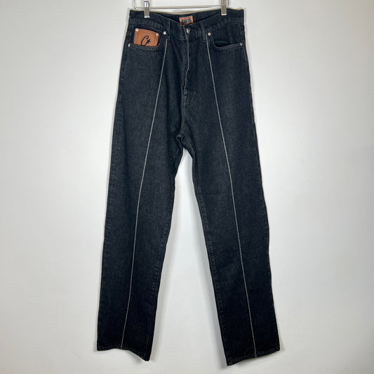 Corteiz Black C-Star Denim Jeans Size 34