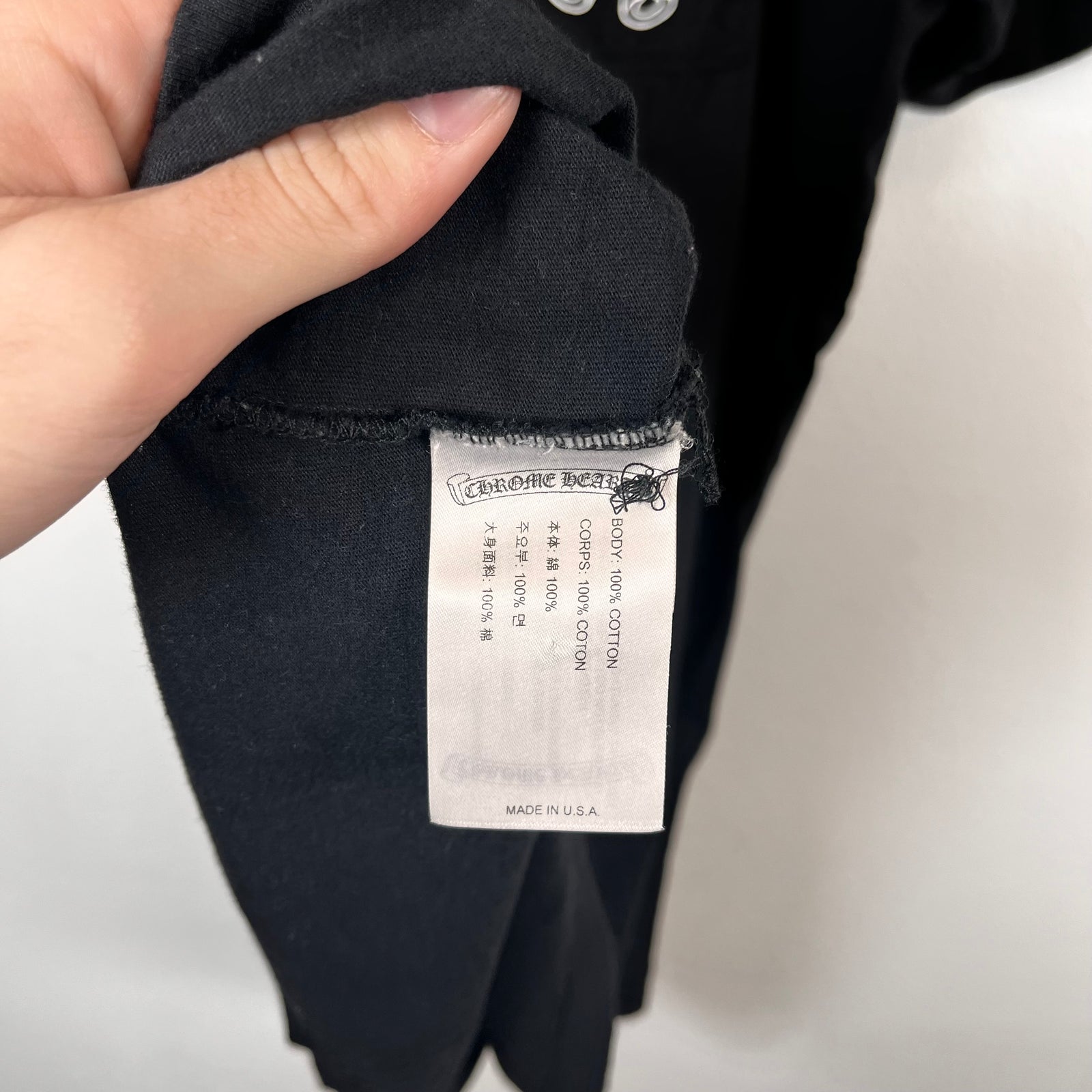 Chrome Hearts Black Scroll Pocket Tee Sz L