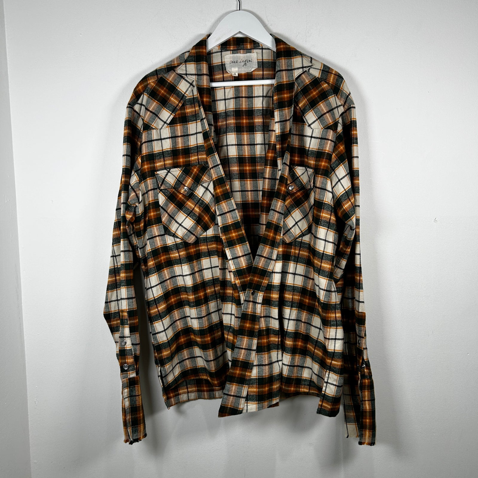 Greg Lauren Green/Yellow GL1 Flannel Size 4