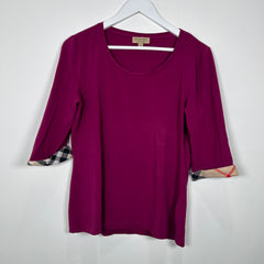 Burberry Purple Half Sleeve T-Shirt Size L