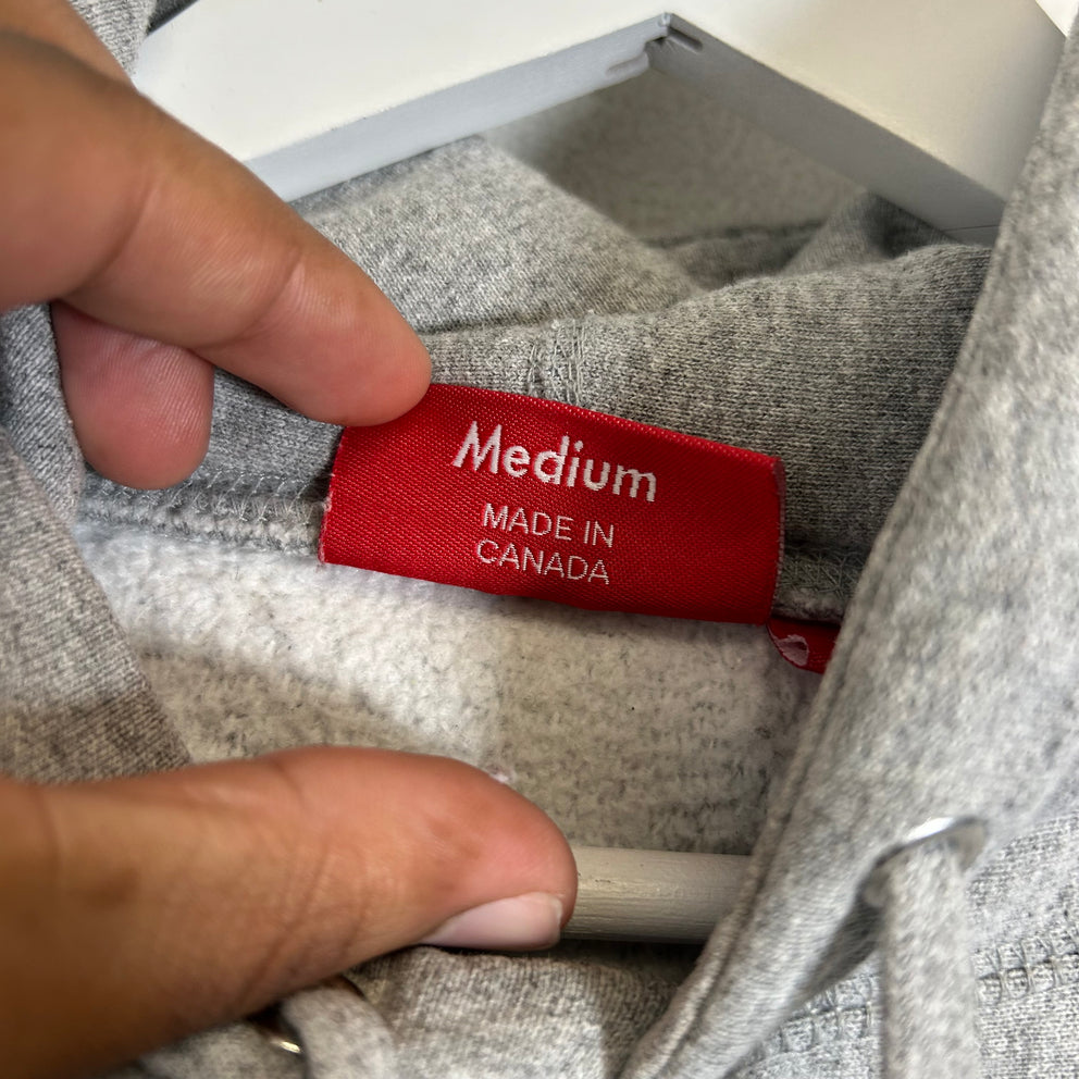 Supreme Grey Raised Script Logo Hoodie Size M