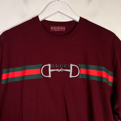 Gucci Horsebit Embroidered Web Logo T-Shirt