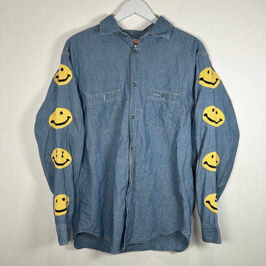 Kapital Smiley Jean Button-up Shirt Size XL