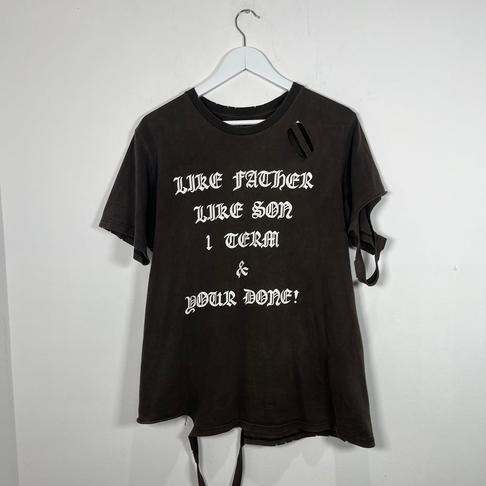 Number (N)ine Brown 'Like Father' Graphic T-Shirt Size 3