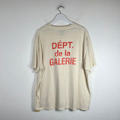 Gallery Dept Cream/Orange French Logo T-Shirt Size XL