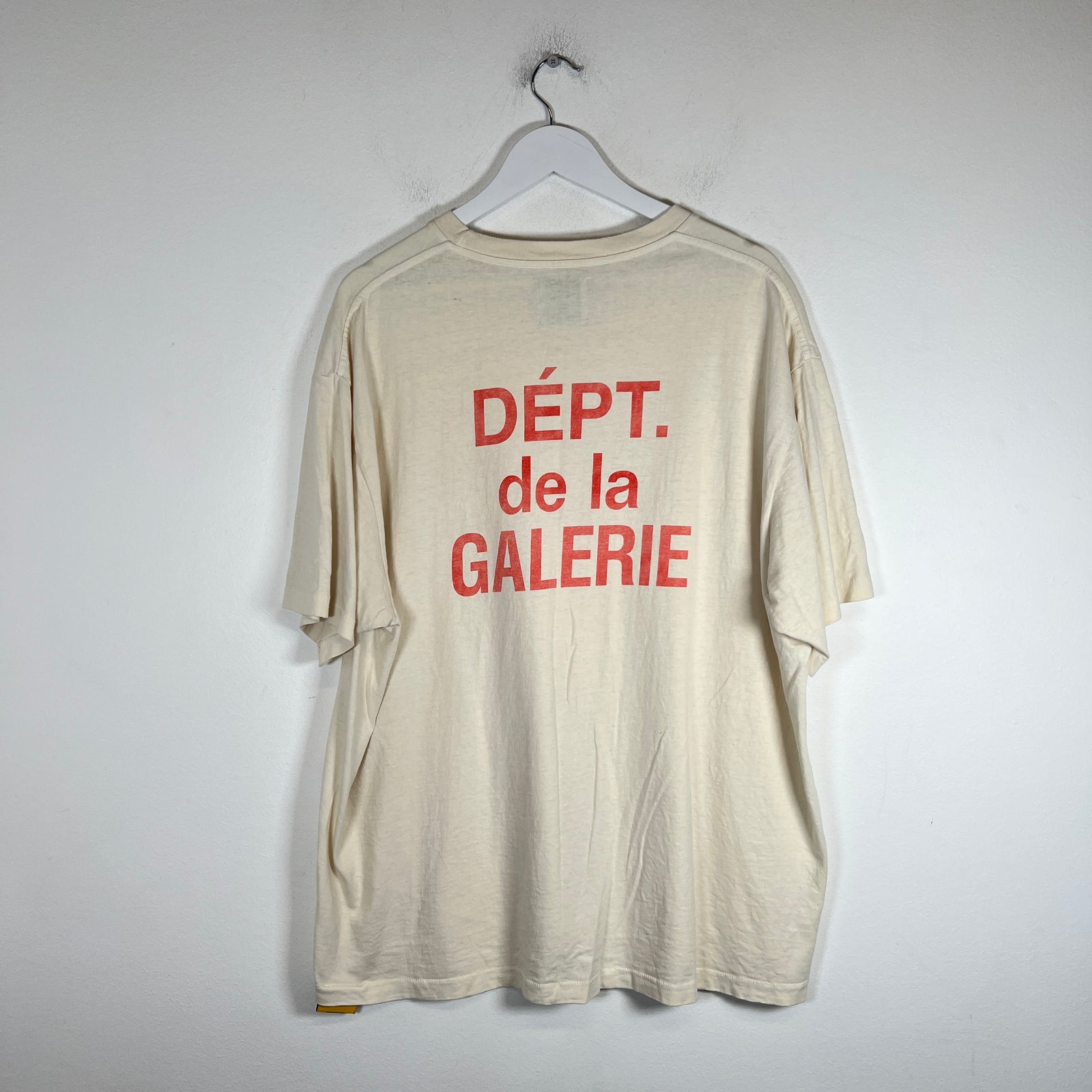 Gallery Dept Cream/Orange French Logo T-Shirt Size XL