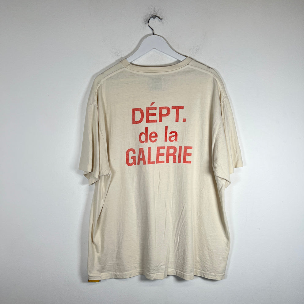 Gallery Dept Cream/Orange French Logo T-Shirt Size XL