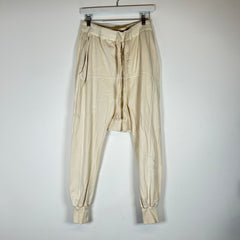 Rick Owens White Drop Crotch Sweatpants Size S