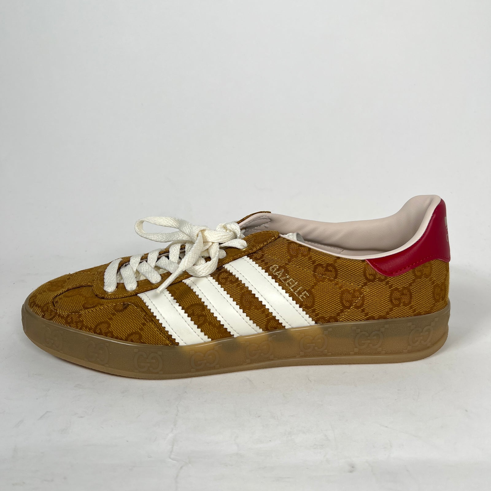 Gucci x Adidas Tan GG Gazelle Sneaker Size 39.5