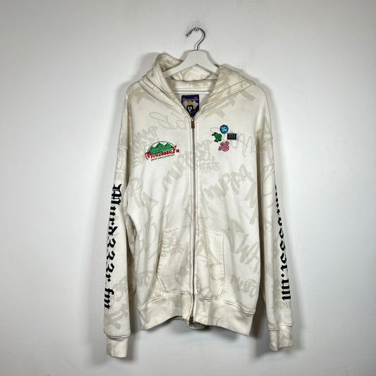 Murd333r.FM Cream Disney Zip-Up Hoodie Size M