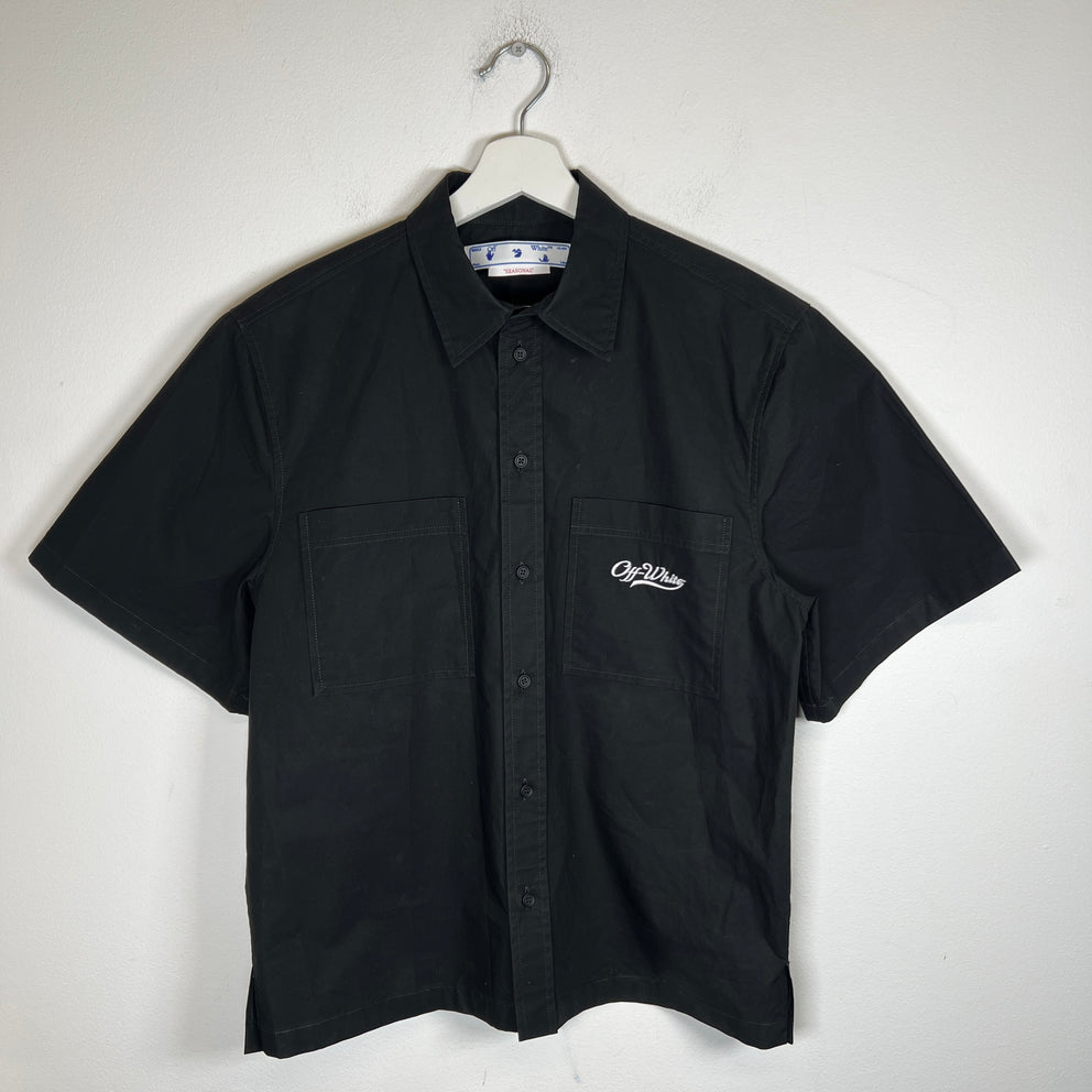 Off-White Black Wave Off Button-Up Shirt Size S