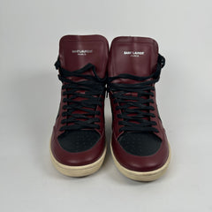 Saint Laurent SL/10H Court Burgandy High Tops Size 41