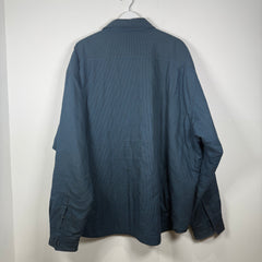Balenciaga Navy Plaid Padded Button-Up Jacket Size XXL