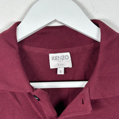 Kenzo Maroon Patch Logo Polo SIze S