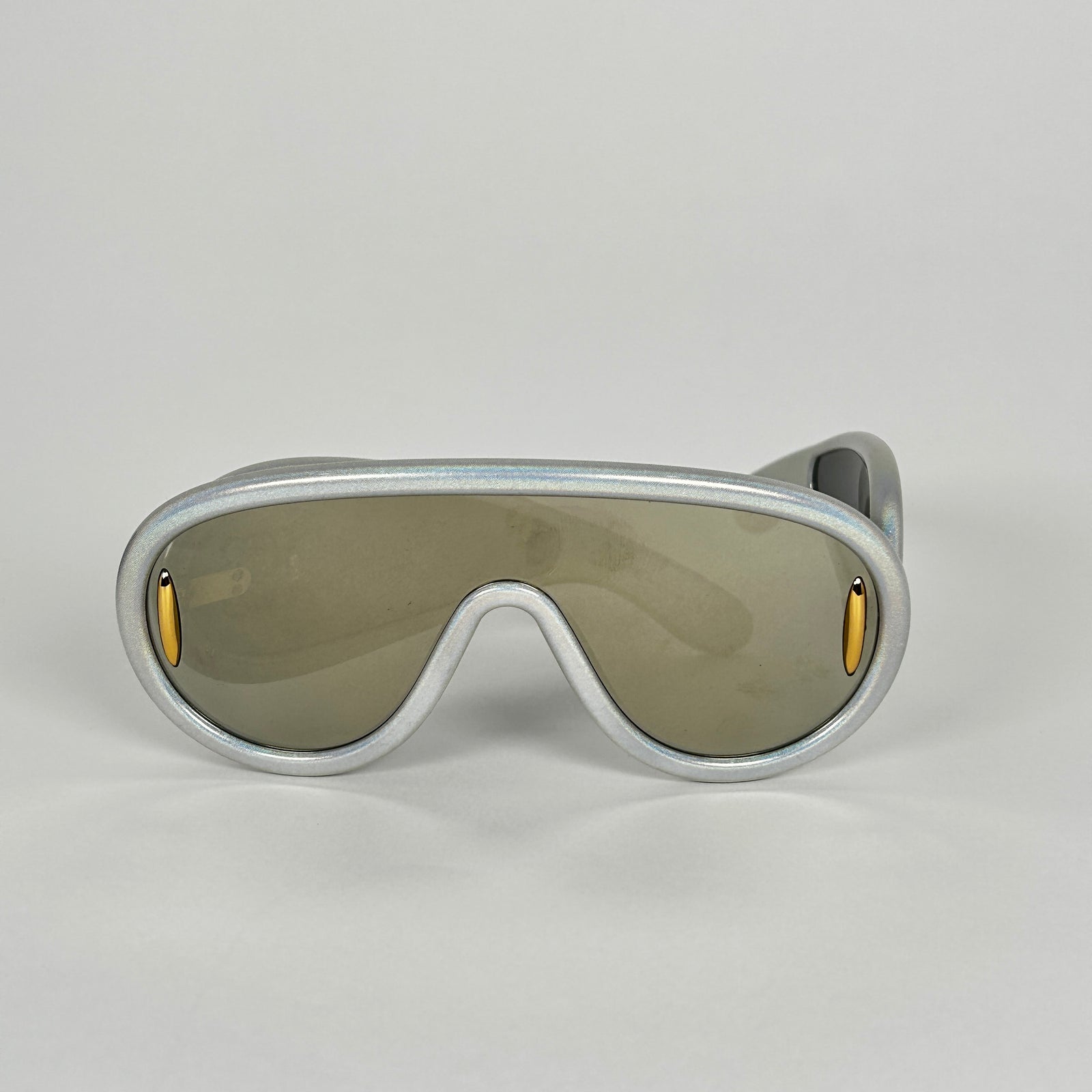 Loewe Wave Anagram Mask Silver Glitter Sunglasses
