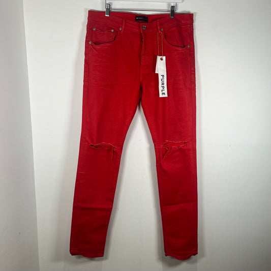 Purple Waxed Red Jeans Size 36