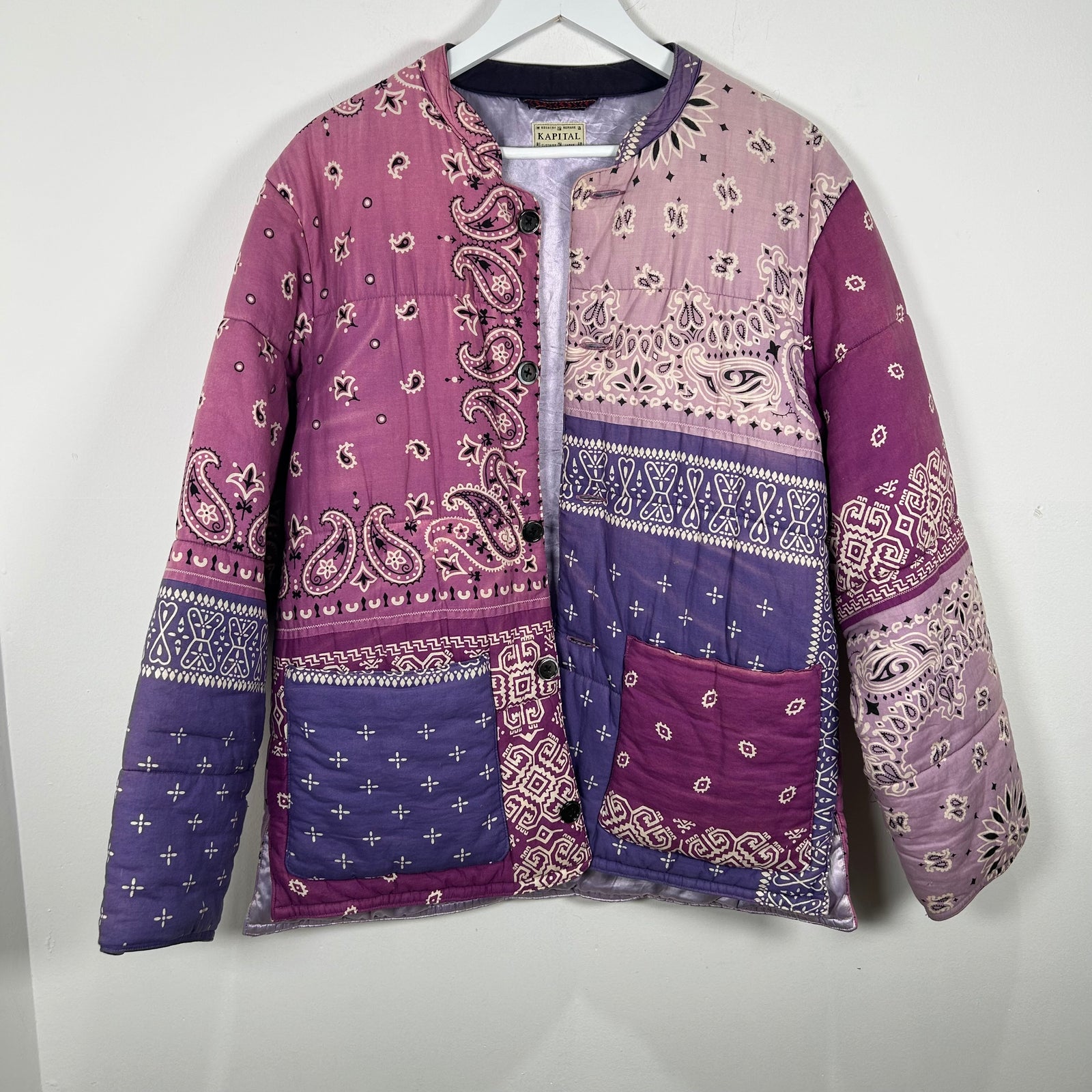 Kapital Purple Bandana Quilt Puffer Size M