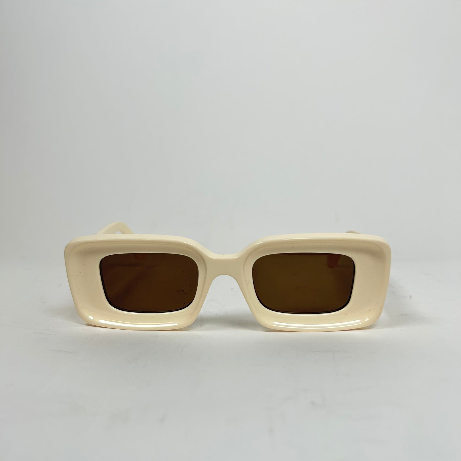 Loewe Ivory/Gold Anagram Rectangular Sunglasses