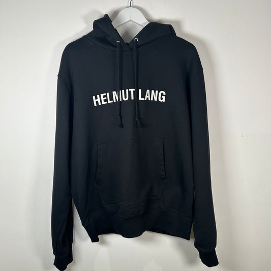 Helmut Lang Black Plain Logo Hoodie Size L