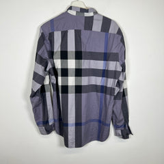 Burberry Purple Plaid Shirt Size L