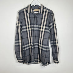 Burberry Grey Plaid Shirt Size XL