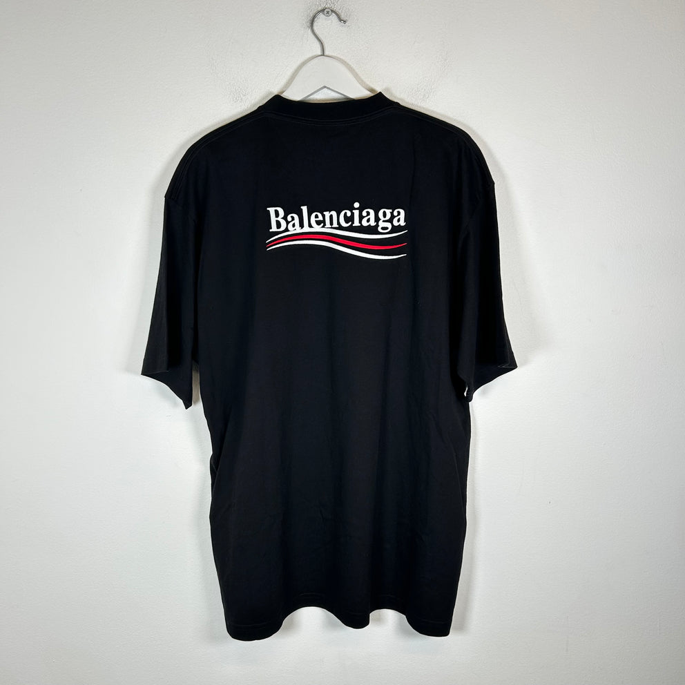 Balenciaga Black Campaign Logo T-Shirt Size M
