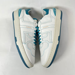 Lanvin White/Blue Clay Leather Low-Top Sneaker Size 45