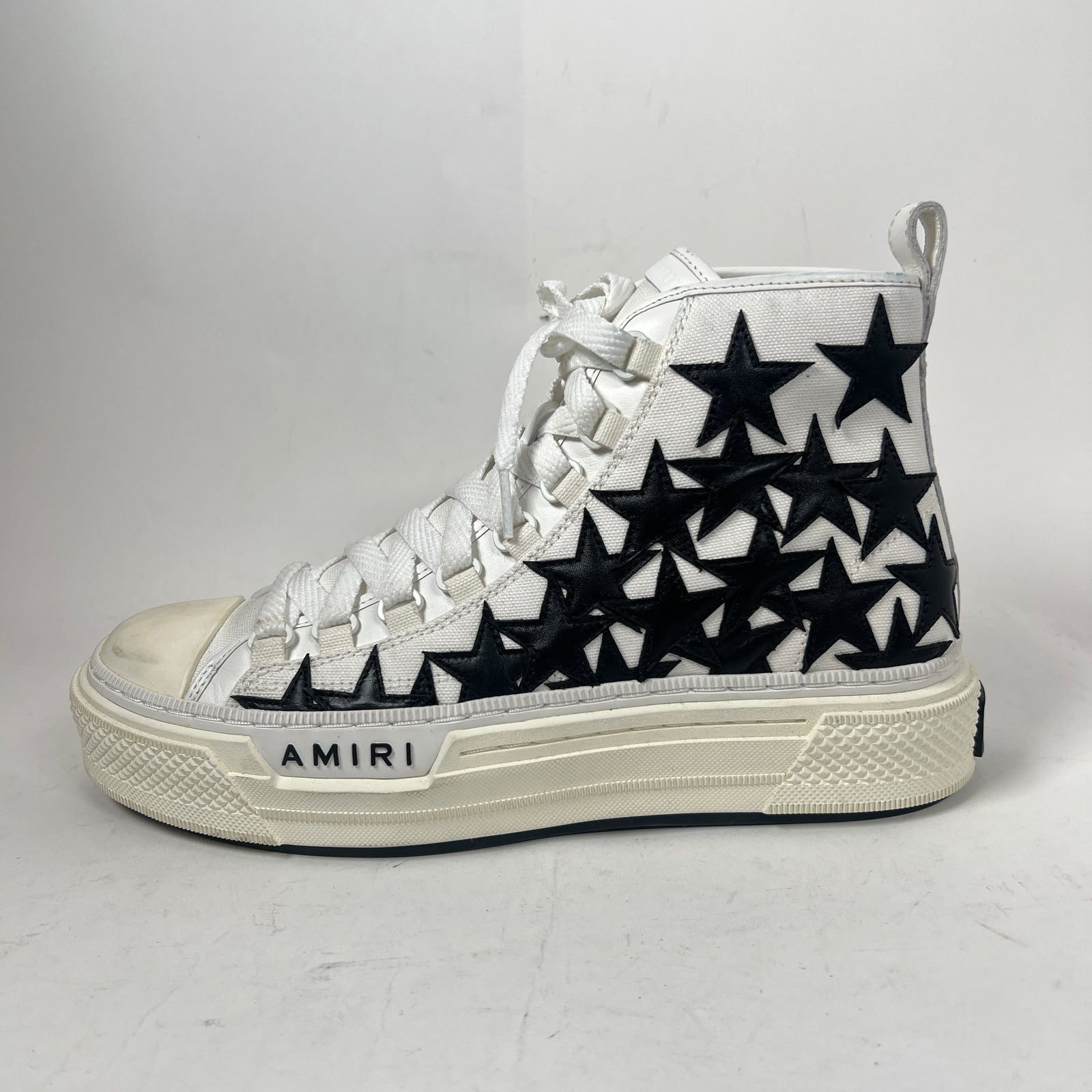 Amiri Black/White Stars Court High-Top Sneaker Size 41