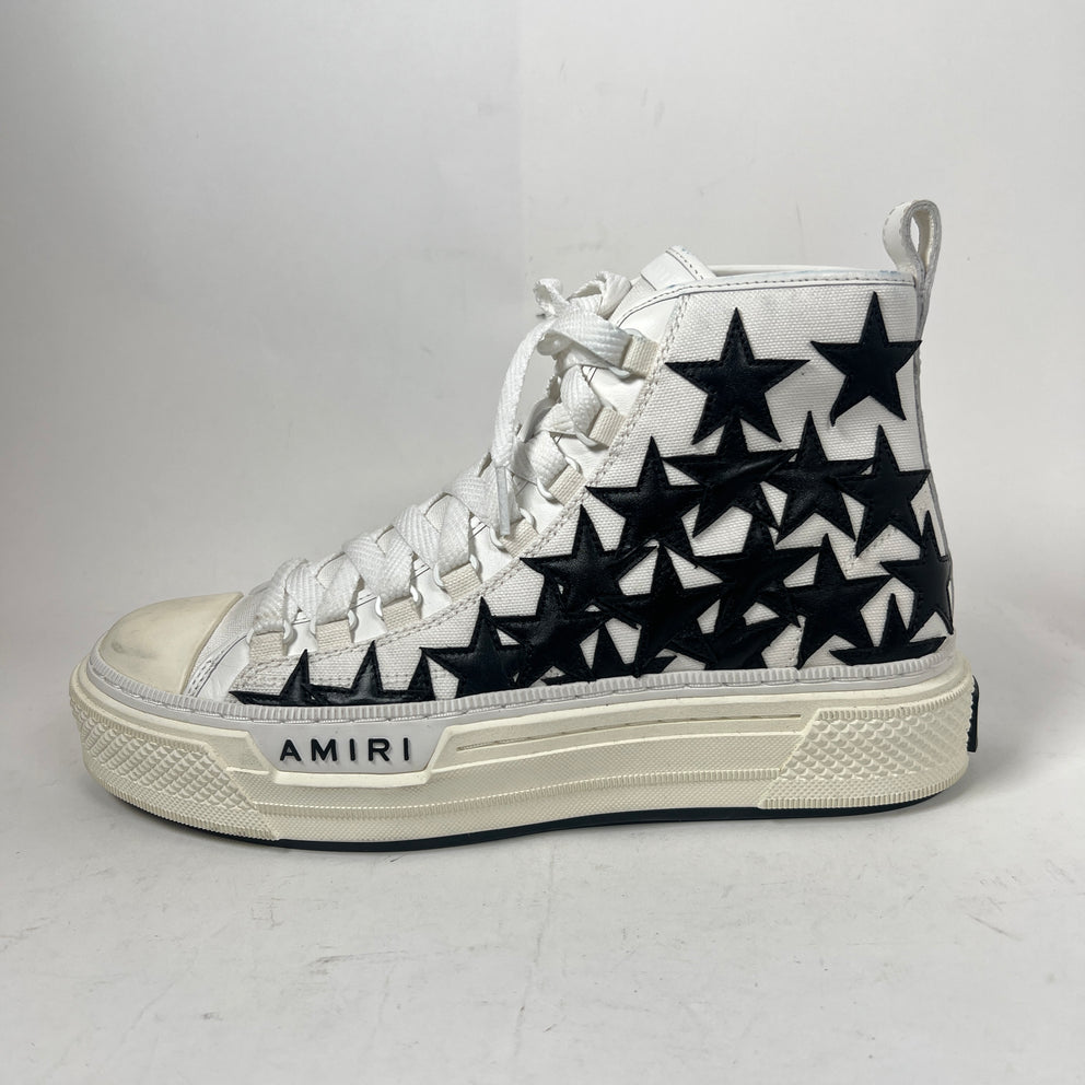 Amiri Black/White Stars Court High-Top Sneaker Size 41