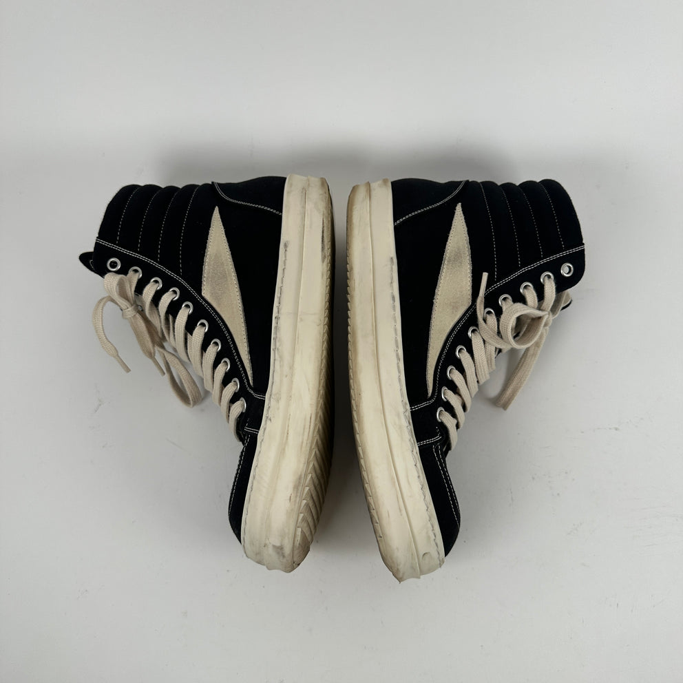 Rick Owens DrkShdw Black Vintage High-Top Sneakers Size 8