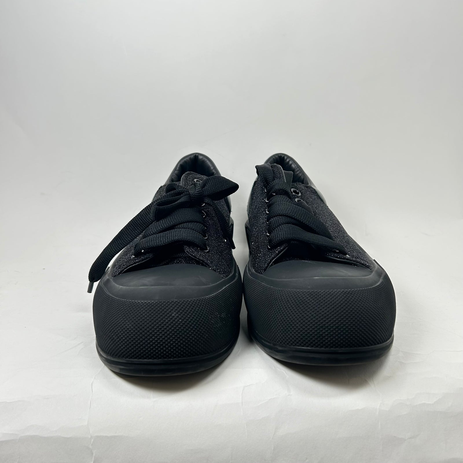 Alexander McQueen Black Glitter Low Sneaker Size 12