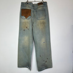 Birth of Royal Child Dirty-Washed Waxed Baggy Jeans