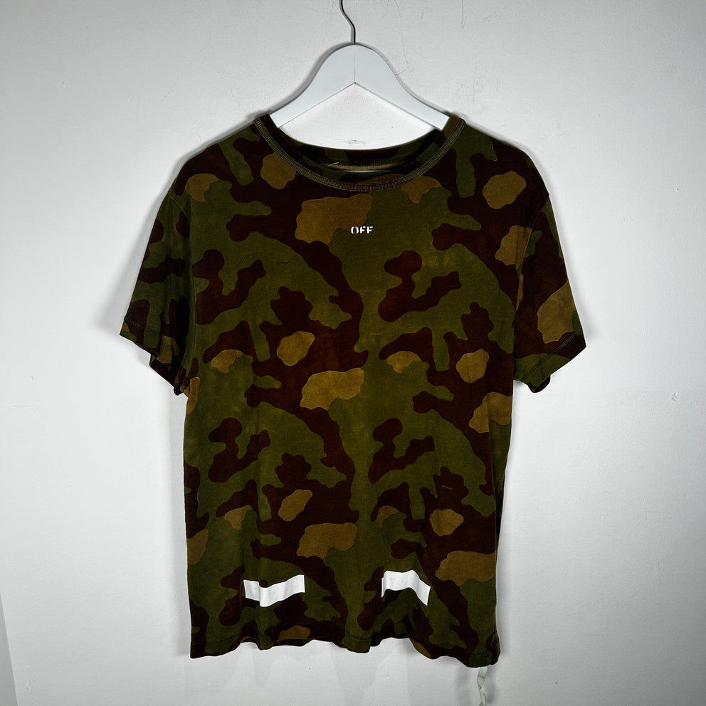 Off White Main Label Camo Logo Tee Size XS